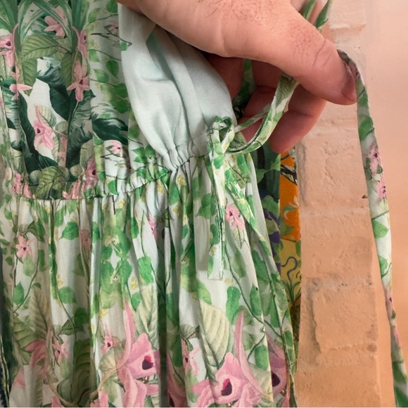 Anthropologie Floral Maxi Shirt Dress | Size M | Tropical Garden Print - Picture 3 of 8